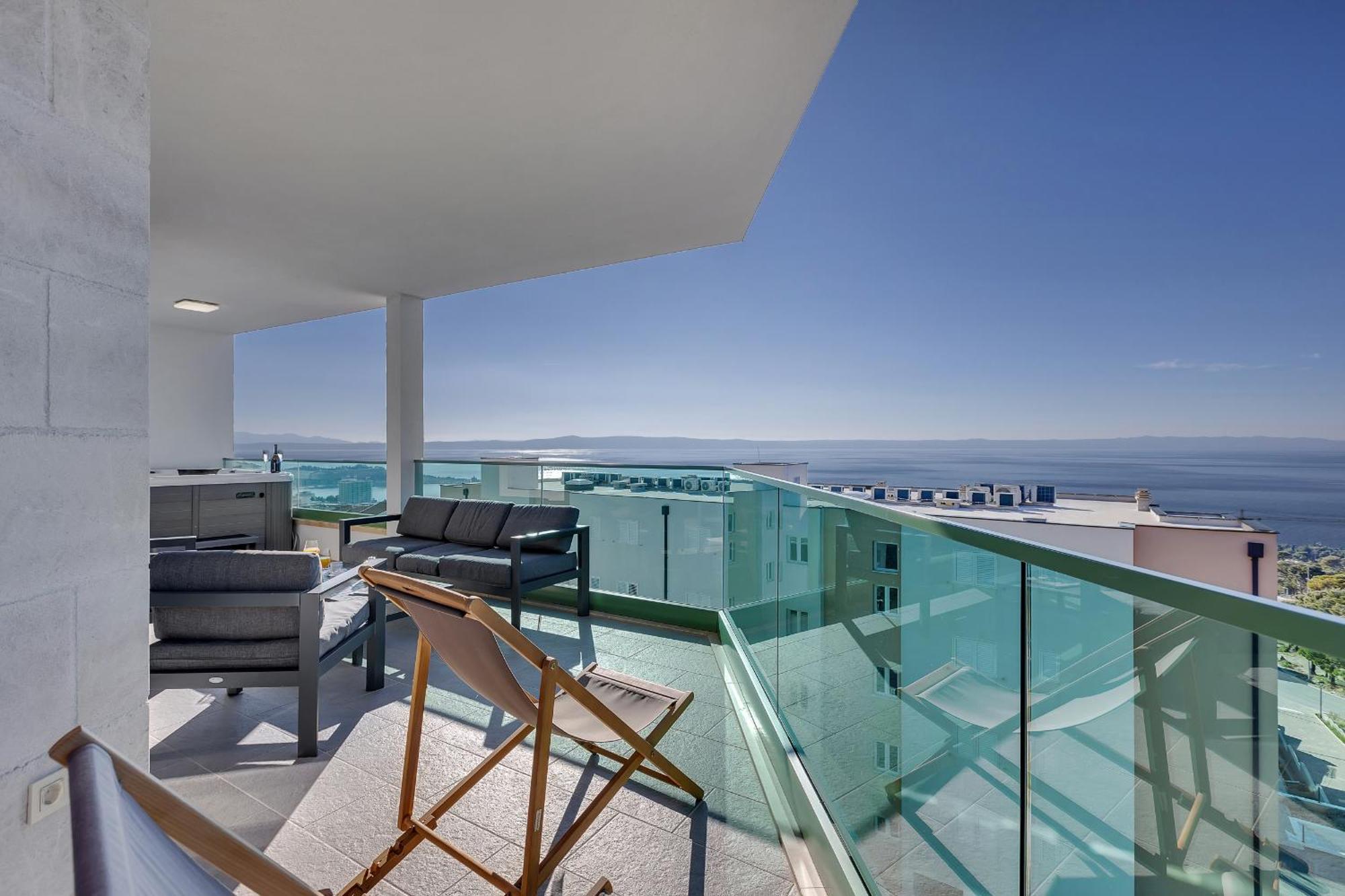 마카르스카 Exclusive Penthouse Big Blue With Private Jacuzzi 아파트 외부 사진